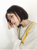 くびれヘア顔周り韓国レイヤーカット黒髪ショートミディアム/柏