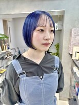 ヴェイン 渋谷(vain)&nbsp;丸みボブ/ブルーカラー/水色カラー