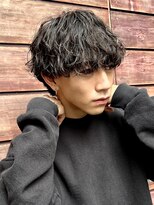 オルト(Altn) 大人の波巻きスパイラルパーマミディアムロングメンズカットヘア