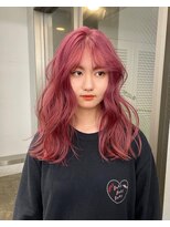 レコ 渋谷(LECO)&nbsp;魅力倍増カールセミディ艶髪ピンクハイトーンカラー