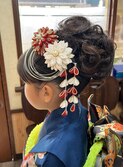 七五三 アップ　着付け