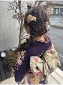 成人式ヘアセット/編みおろしアレンジ