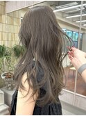 ブリーチなしダブルカラーオリーブベージュ赤味消しレイヤー