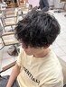 【最先端のトレンド男子に♪】メンズカット＋フェザーパーマ＋眉カット￥11000