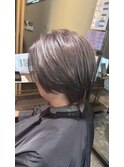 センターパート×グレー×シャドールーツ×20代×30代×40代