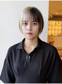 【髪質改善ブリーチ】White blonde × short【千代田彩夏】8/19
