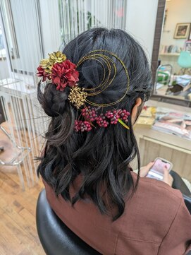 オブジェ ヘアープロデュース 卒業式前撮り＊編み込みハーフアップ