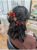 卒業式前撮り*編み込みハーフアップ