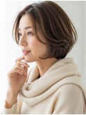 川越/ショート/ボブ/ハイライト/白髪ぼかし/白髪染め