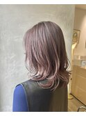 レイヤーミディアム×ピンクベージュ