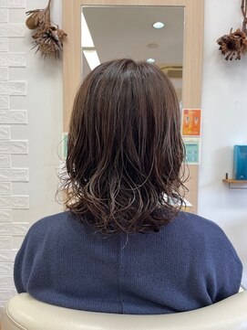 アメイジングヘアー 中沢店(AMAZING HAIR) ハイライト×パーマ/レイヤーカット/ミディアム/抜け感/透明感
