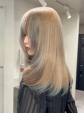 ベレーザ 渋谷(BELEZA) 9632髪質改善内巻きシャギーレイヤーロング韓国ハイトーンカラー