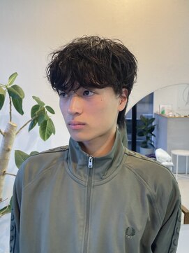 エンリッチヘア(enrich hair) ナチュラルメンズパーマシャドウルーツスタイル