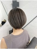 シアーグレージュ×ショートボブ