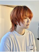 オレンジベージュジェンダーレスメンズライクレイヤーショート