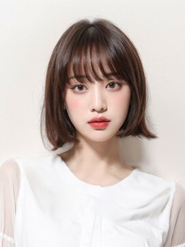 ジュリアンマーラ(Julien Mara) シースルーバング/ミニボブ/韓国風タンバルモリ/暖色ブラウン