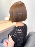 二星★まろやかベージュ×ミニボブ