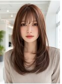 レイヤーカット髪質改善カラー透明感カラー顔まわりカット