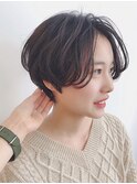 センターパート×ハンサムショート