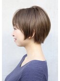 ナチュラルショート×透明感ベージュ