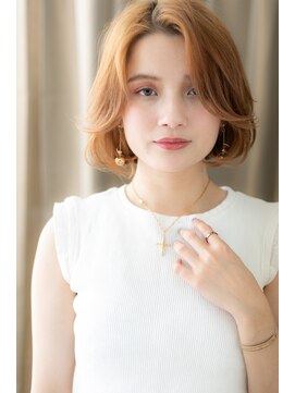 カバーヘア ブリス 戸田公園西口店(COVER HAIR bliss) かきあげ前髪韓国風ふんわりカールボブTb2戸田公園20代30代40代