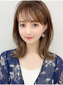 くびれミディ小顔ヘア★オリーブカラー20代30代