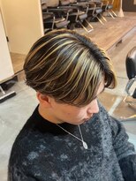 オーバー 町田店(OVER)&nbsp;センターパート メンズハイライト メンズバレイヤージュ