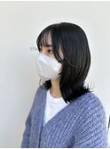 韓国ブラック透明感カラー質感再生カラー髪質改善韓国ヘア前髪