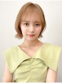 くびれヘアアプリコットオレンジ夏ヘアハイライトカラー        