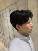 メンズセンターパート