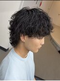 爽やか無造作ビジネスツーブロック波巻きパーマ