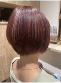 ピンクベージュショート