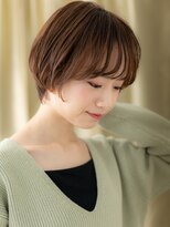 カバーヘア ブリス 戸田公園西口店(COVER HAIR bliss) コーラルベージュイヤリングカラー丸みショートX戸田公園20代