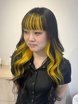 テトラ バイ ネオリーブ 横浜西口店(tetra by neolive)&nbsp;インナーイエロー　デザイン　ケアブリーチ　ロング横浜★