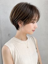 ノア 三宮店(NOA)&nbsp;【NOA】大人ショート×シースルーバング透明感ハイライトカラー