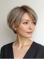 Heart's美人設計と白髪ぼかし専門店 青山表参道店 脱白髪染め/ショートヘア【ハーツ】&nbsp;白髪ぼかし脱白髪染め似合わせショートボブ40代50代60代
