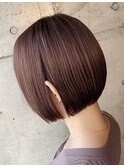 ミニボブ　透明感ベージュ