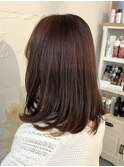 ピンクブラウン 鎖骨ミディアム【坂根】