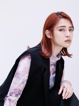 ピークアブー アヴェダ ギンザシックス(PEEK-A-BOO AVEDA GINZASIX) 【大人かわいい】こっくりオレンジ×ゆったり外ハネロブ