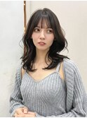 髪質改善＊暗髪ウェーブミディアムウルフ＊美髪【Zina梅田】