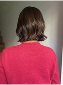 ブリーチなしダブルカラーピンクベージュミディアムボブ20代