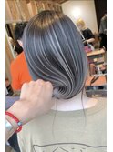 バレイヤージュグレージュハイライトダブルカラーケアブリーチ
