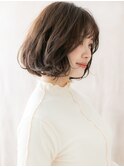 オリーブグレー乾かすだけ立体感小顔こなれボブY川口30代40代