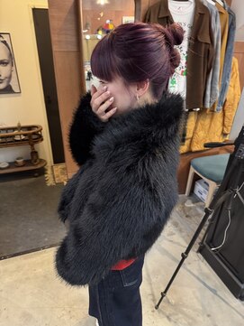 チャプター 問屋町(chapter) ケアブリーチピンクラベンダーカラーカンタンヘアアレンジ韓国