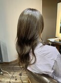 シークレットハイライト・カーキグレージュカラー・ロング