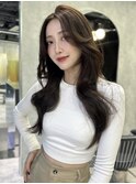 韓国風レイヤーカット ワンホンヘア 顔周りカット くびれヘア