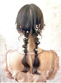 ヘアアレンジ/横浜/編みおろし/ハーフアップ