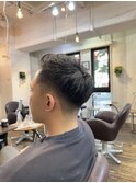 ☆黒髪ワイルドアップバング刈り上げフェードビジネスショート