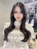 オリーブカラー透明感カラー秋色ウルフレイヤーロング_ba531261