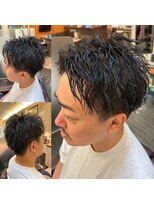 銀座マツナガ 神田店&nbsp;無造作シャープツイストスパイラルツーブロックマッシュ爽やか